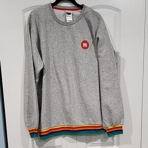 M&M'S Gray Sweater with Colorful Trim